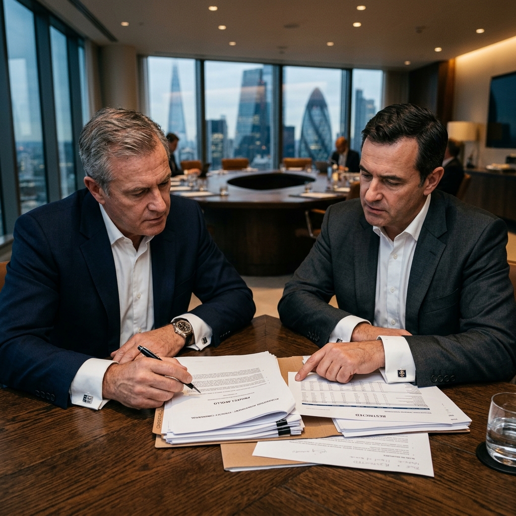London boardroom meeting advising on corporate M&A deals